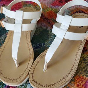 White sandals size 7
